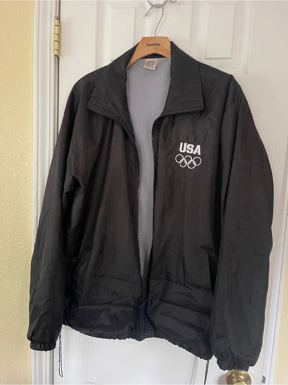 USA Olympic Black Windbreaker Jacket